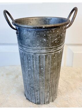Large Farmhouse Galvanized Metal 12” Vase / Planter